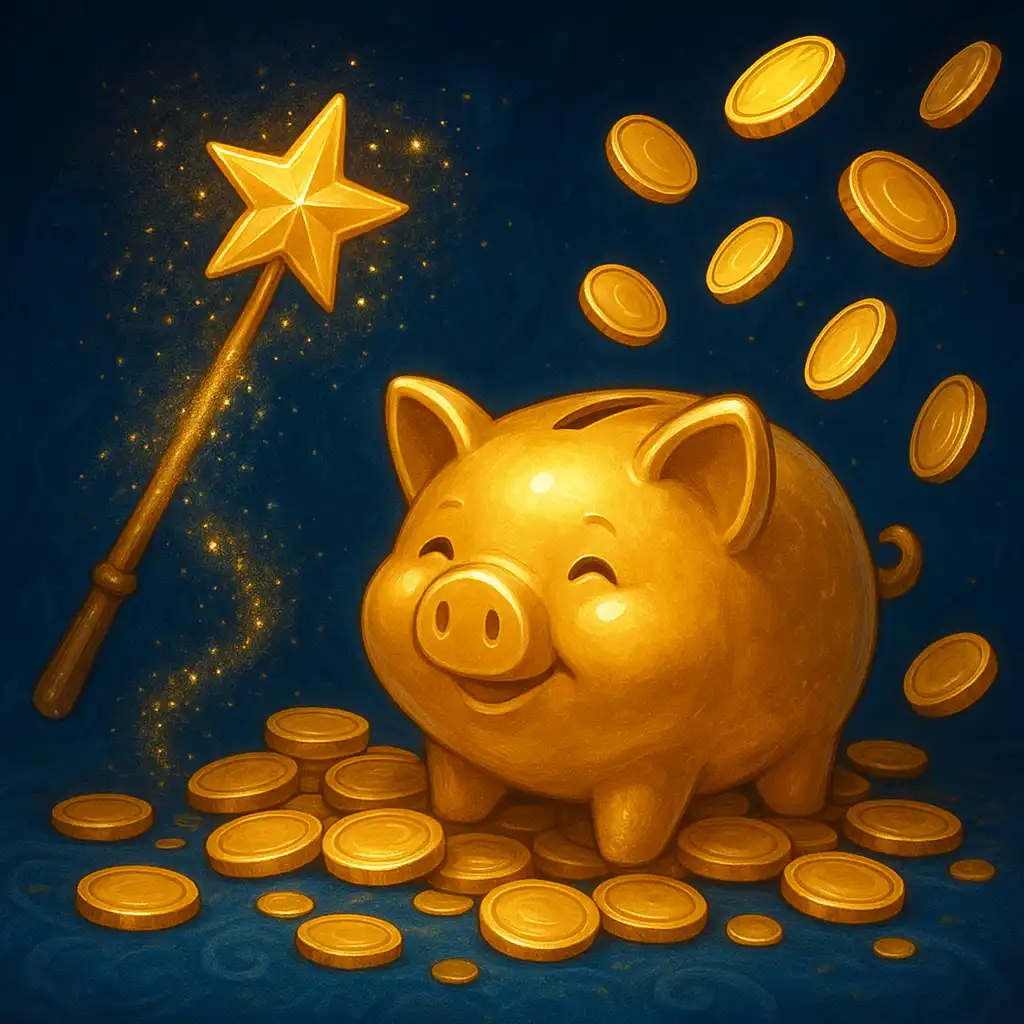 Piggy Prizes Wand of Riches slot game artwork